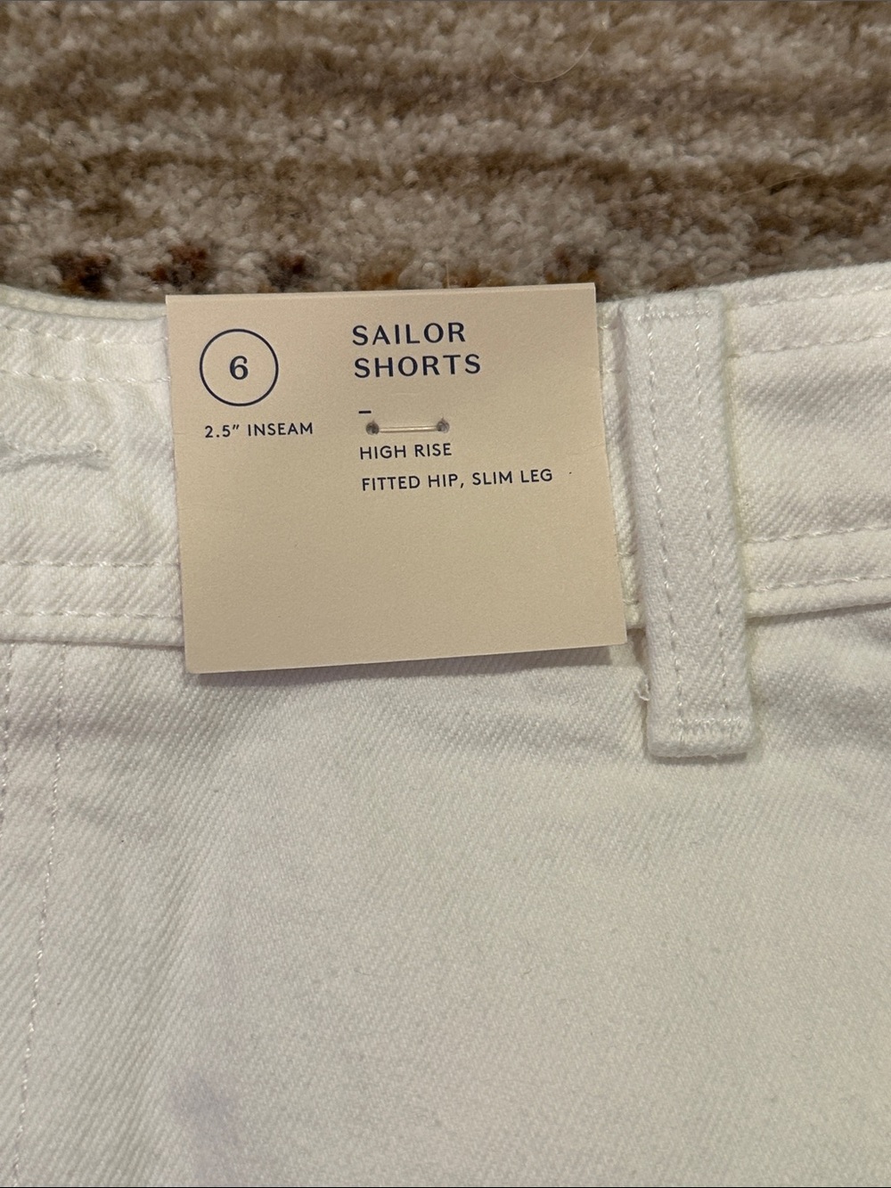 Women's White Sailor Shorts - Universal Thread Size 6 - Picture 2 of 2